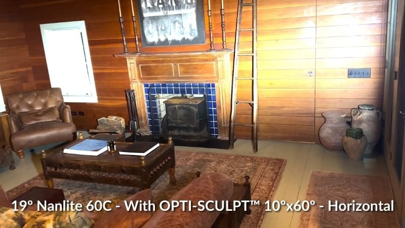 19° Nanlite 60C - With OPTI-SCULPT 10°x60° light shaping lens – Horizontal
