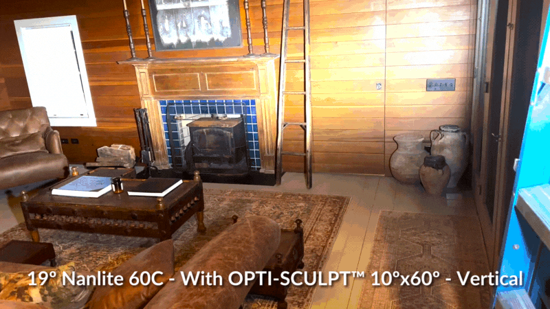 19o Nanlite 60C - With OPTI-SCULPT 10°x60° light shaping lens - Vertical
